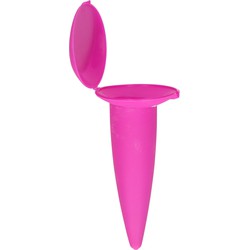 Gerimport strand asbak fuchsia roze met klepje - 1x - Asbakken