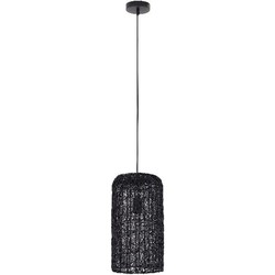 PTMD Hanglamp Idris - 21x21x40 cm - Ijzer - Zwart