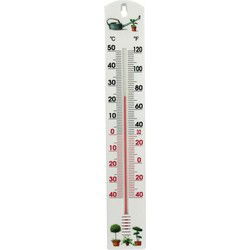 Talentools thermometer buiten - wit - kunststof - 40 cm - Buitenthermometers