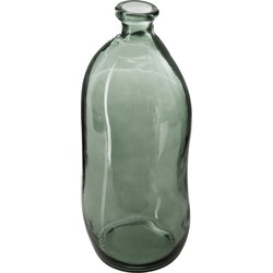 Atmosphera bloemenvaas Organische fles vorm - groen transparant - glas - H36 x D15 cm - Vazen