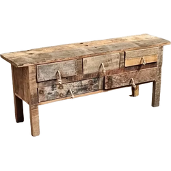 Benoa Albia 5 Drawer Wooden Sideboard 122 cm