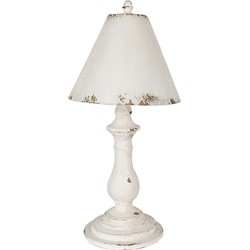 Clayre & Eef Tafellamp  Ø 26x55 cm Wit Ijzer Bureaulamp