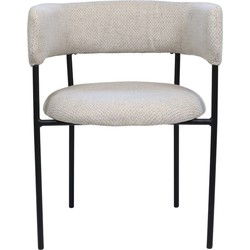 Eetkamerstoel Beige - Incl. Armleuning - Zithoogte 48cm - Set van 2