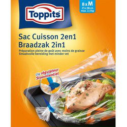 Toppits 2in1 Braad- en Stoomzakken M 8 Stuks