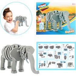 Toi-toys 3D Puzzel Olifant Junior 31,5 Cm Foam Grijs 75-delig