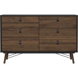 Dubbele ladekast met 6 lades en metalen onderstel B150,3 cm  JOYCE
