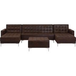 Beliani ABERDEEN - Modulaire Sofa-Bruin-Kunstleer