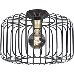 Sfeervolle Lucca plafondlamp - E27 fitting - 40 x 40 x 28cm - In stijlvol zwart