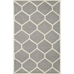Safavieh Modern Indoor Hand Tufted Area Rug, Cambridge Collection, CAM144, in Silver & Ivory, 152 X 244 cm