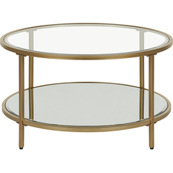 Beliani BIRNEY - Salontafel-Goud-Veiligheidsglas