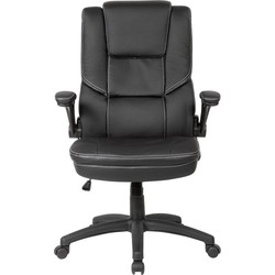 Pippa Design bureaustoel met grote zitting en hoge rugleuning - zwart