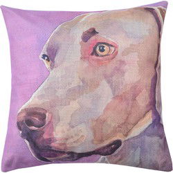 Clayre & Eef Kussenhoes Bruin Paars Polyester Hond