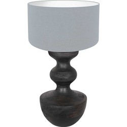 Anne Lighting tafellamp Lyons - zwart - hout - 40 cm - E27 fitting - 3934ZW