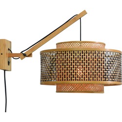 Wandlamp Bhutan - Bamboe/Zwart - 57x50x50cm