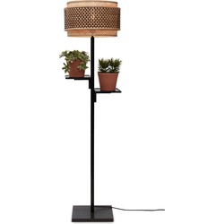 Vloerlamp Bhutan - Zwart/Bamboe - Ø40x160cm