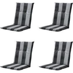 Madison -  Tuinstoelkussen Lage Rug Alice grey - Ca. 105x50 cm - Set van 4