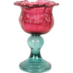 Clayre & Eef Waxinelichthouder Roze Glas