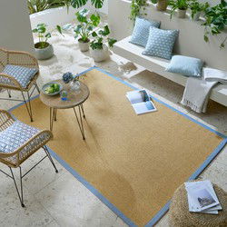 Laagpolig Vloerkleed Sisal Look - Lichtblauw - 160x230 cm