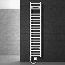 ECD Germany Badkamerradiator elektrisch met verwarmingselement 900W - 300 x 1800 mm - wit - recht met zijaansluiting