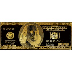 Fine Asianliving Pop Art Dollar Biljet Zwart Goud Digitale Print