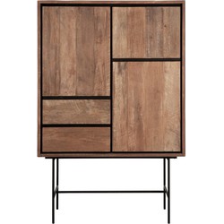 DTP Home Cupboard Metropole low, 3 doors, 2 drawers,150x100x40 cm, recycled teakwood