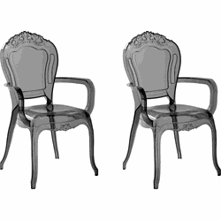 VERMONT - Eetkamerstoel - Zwart - Polycarbonaat