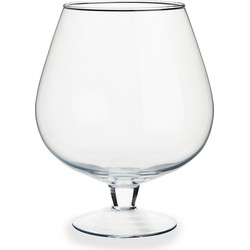 Glazen wijnglas/decoratie vaas 19 x 23 cm - Vazen