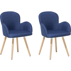 BROOKVILLE - Eetkamerstoel - Marineblauw - Polyester