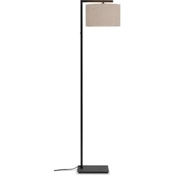 Vloerlamp Boston - Zwart/Naturel - 30x32x160cm