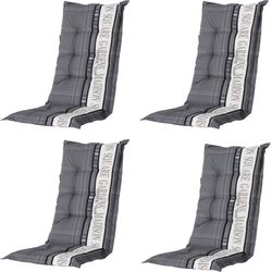 Madison -  Tuinstoelkussen Hoge Rug Madison garden grey - Ca. 123x50 cm - Set van 4