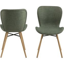 Eetkamerstoel Stof Groen - Zithoogte 46,5cm - Zaria - Set van 2