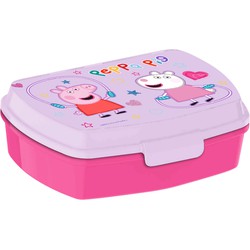 Peppa PigA‚A broodtrommel/lunchbox voor kinderen - roze - kunststof - 20 x 10 cm - Lunchboxen