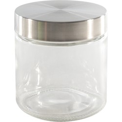 Voorraadpot/bewaarpot 750 ml glas met RVS deksel - Voorraadpot
