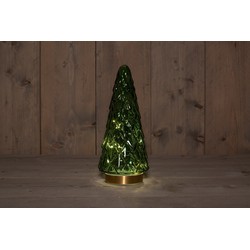 B.O.T. Tree Glass 13X28,5 cm Green With Golden Base 10Led