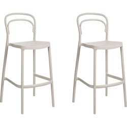 PORANO - Barkruk set van 2 - Beige - Kunststof