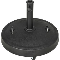 Parasolstandaard Gevuld met Cement 23.5 kg - Weerbestendig, met Wielen 37-48 mm - Zwart