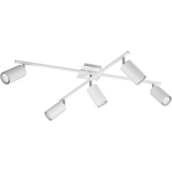 Draaibare asymmetrische plafondlamp 5xGU10 wit
