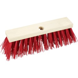 Brumag Bezemkop - Elaston - rood - hout - hard - 30 cm - 24mm - straatbezem/buitenbezem - Bezem