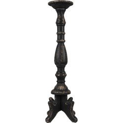 Clayre & Eef Kandelaar Zwart Hout