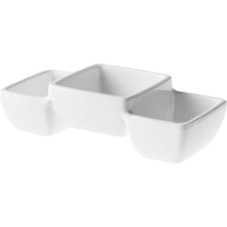 1x Snack/serveerschaaltje 3-vaks 14 x 6 cm melamine 150 ml - Snack en tapasschalen