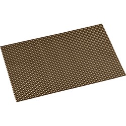 6x Rechthoekige onderleggers/placemats voor borden messing geweven print 29 x 43 cm - Placemats