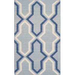 Safavieh Contemporary Indoor Flatweave Area Rug, Dhurrie Collection, DHU559, in Light Blue & Dark Blue, 91 X 152 cm