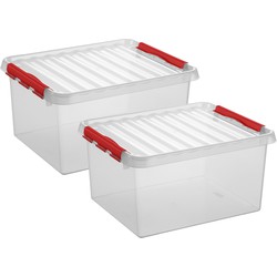 2x stuks opberg box/opbergdoos 36 liter 50 x 40 x 26 cm kunststof - Opbergbox