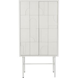 Kabinetkast Beige MDF/IJzer - 2 Deuren - 40x70x140cm - Funk