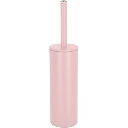 Spirella Luxe Toiletborstel in houder Cannes - lichtroze - metaal - 40 x 9 cm - met binnenbak - Toiletborstels