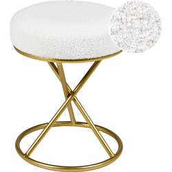 Beliani PRESHO - Hocker-Wit-Bouclé
