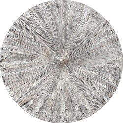 PTMD Wandpaneel Rond L - 120x2x120 cm - Hout - Wit