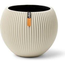 Vase Kugel Groove H25 cm beige Blumentopf - Capi Europe