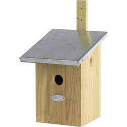 1x Vurenhouten vogelhuisjes/vogelhuizen 33 cm met spiegel dak - Vogelhuisjes