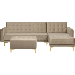 Beliani ABERDEEN - Modulaire Sofa-Beige-Fluweel